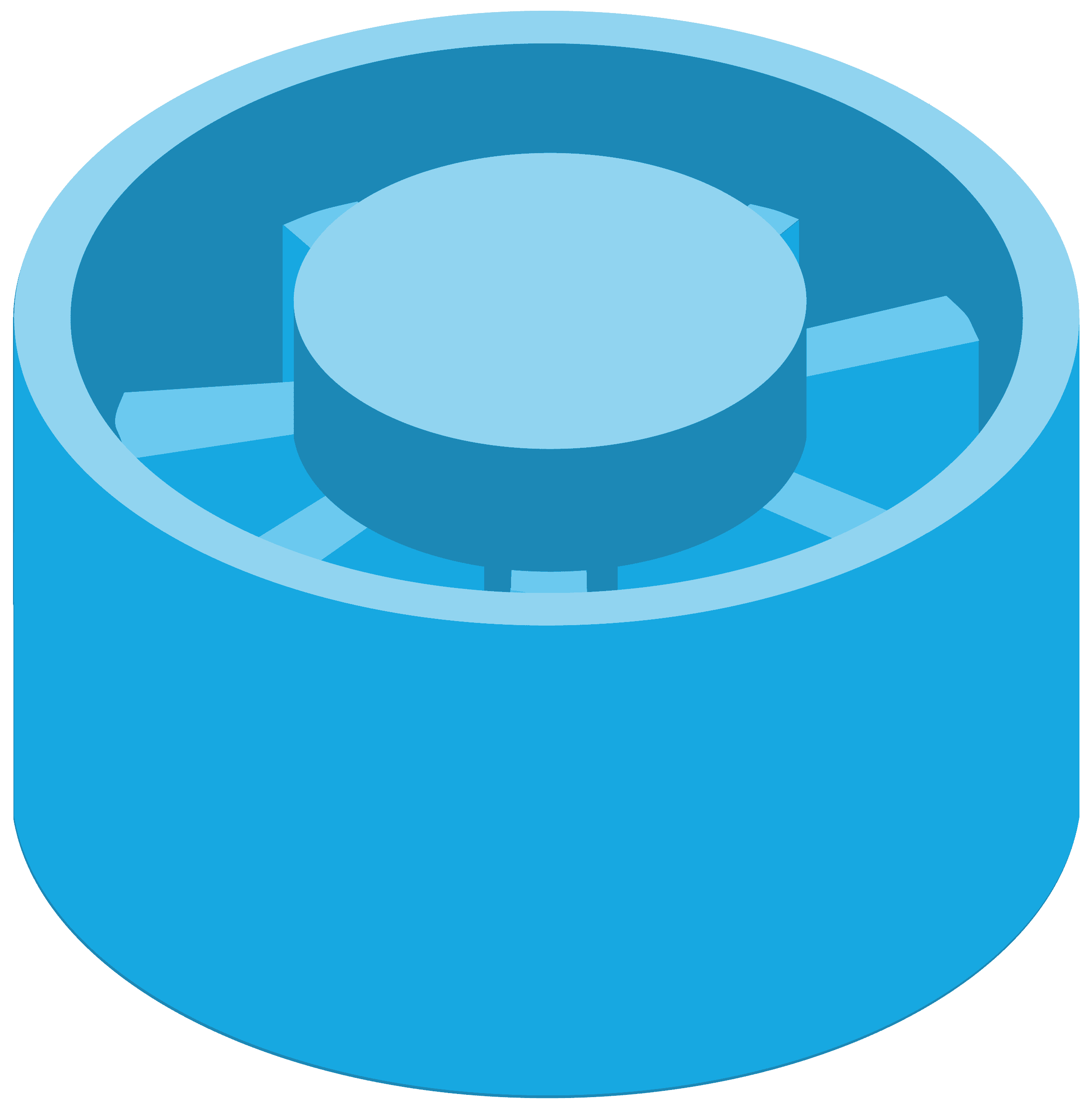 blaues druckguss teil mit rippen