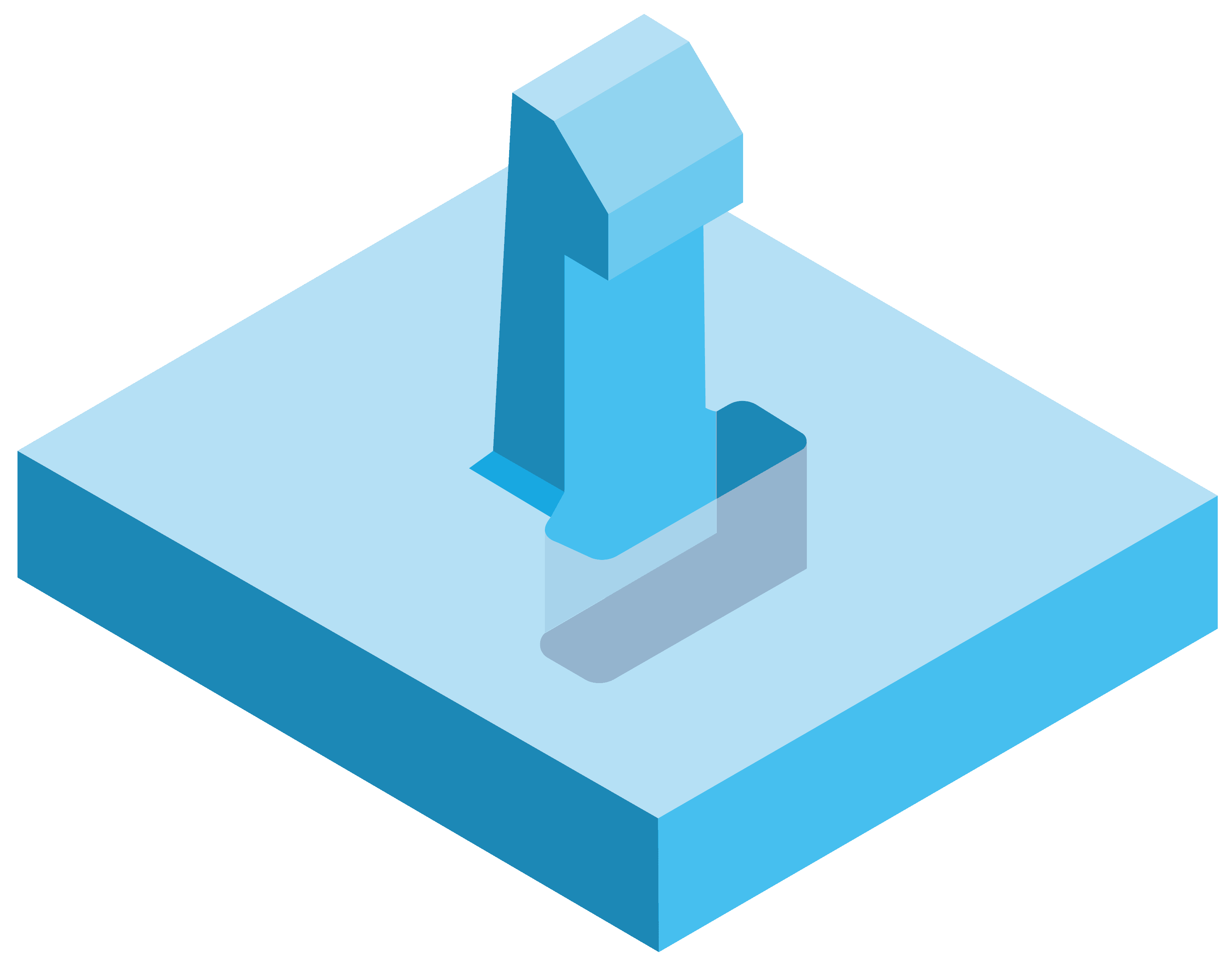 spritzguss design hinweis: blaues spritzgussteil mit hinterschneidung