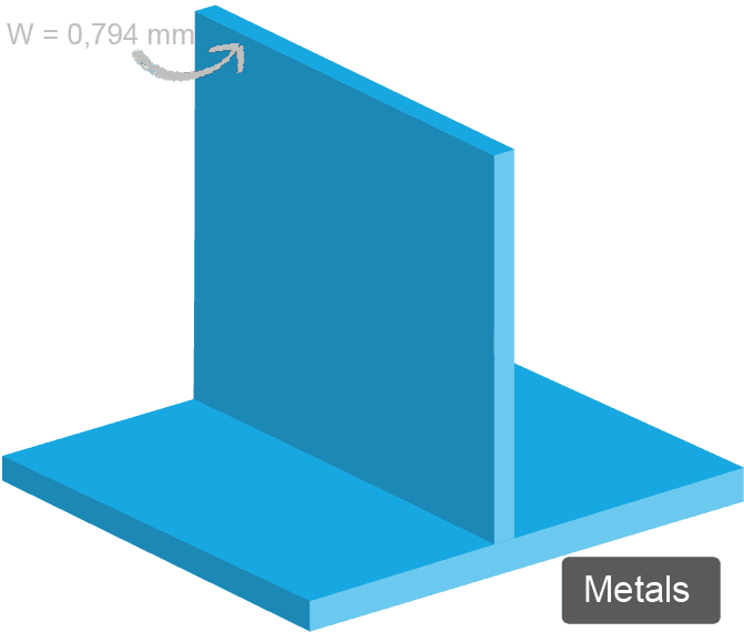 visualization of the wall thickness for metal parts