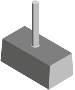 grey injection molding part with direct taper gate