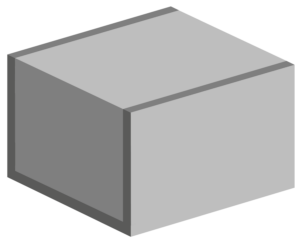 grey rectangular-shaped injection molding part