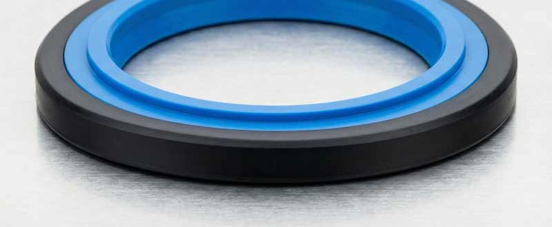 zweifarbiger dichtungsring in blau und schwarz